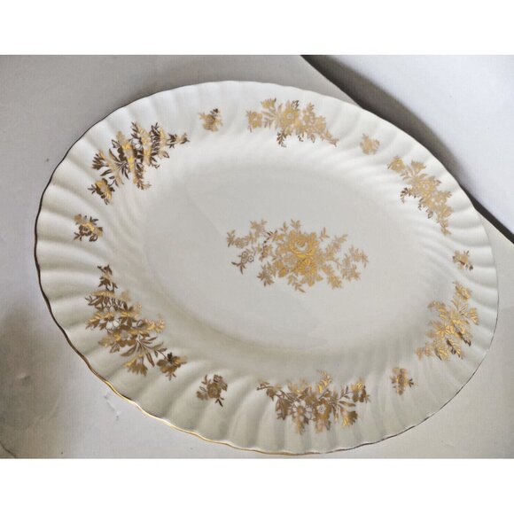 Minton Bone China 12 5/8" x 9 3/4" Oval Serving Platter Marlow Pattern - Picture 9 of 13